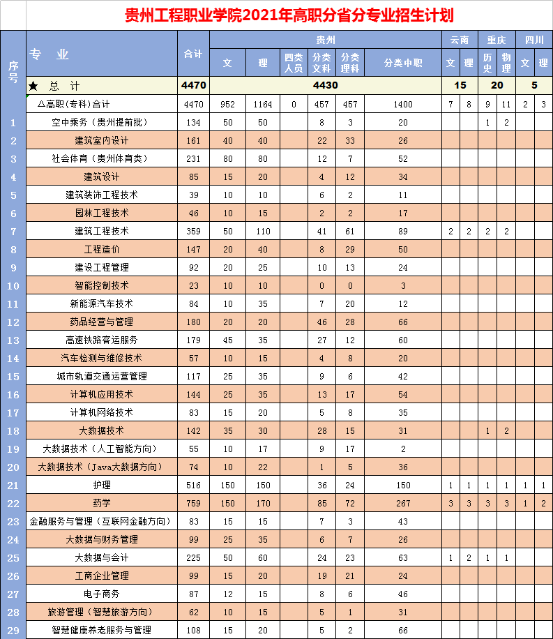 开云手机站官网2021年高职招生专业计划(图1)